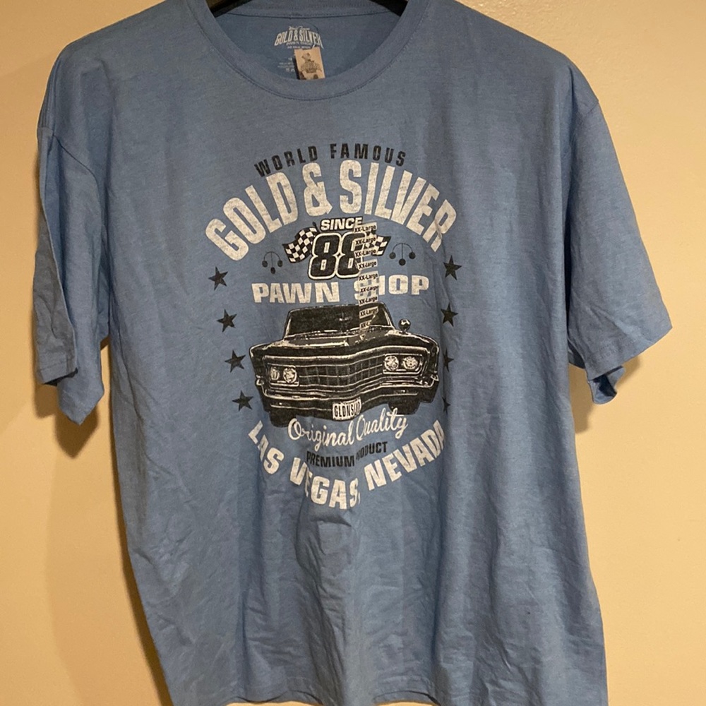 Printed Crew Neck T-shirt Light Blue